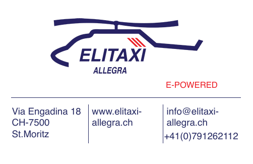 ELITAXI Allegra Visitenkarte – Corporate Design mit Helikopter-Signet in Navy und Rot