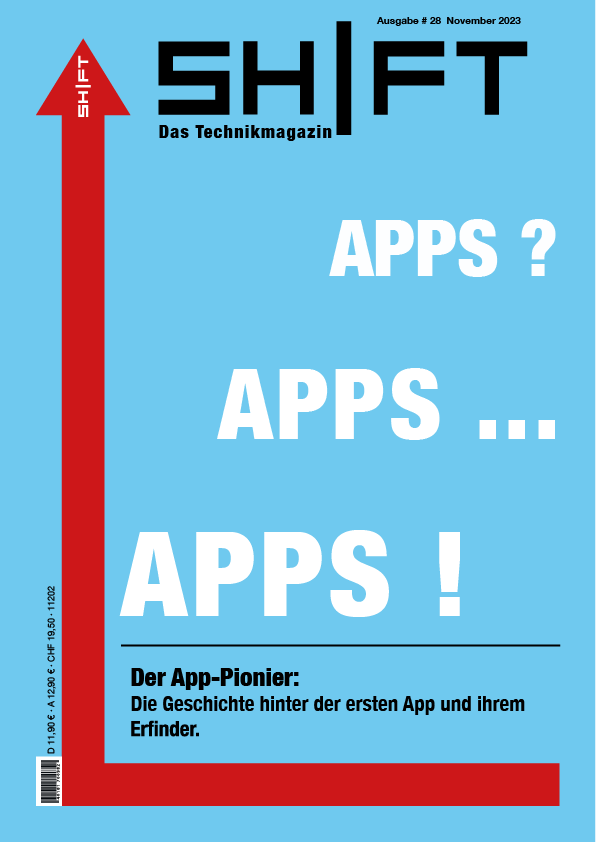 SHIFT Magazin-Cover Typo-Variante – typografiegeführtes Editorial Design in Blau und Rot